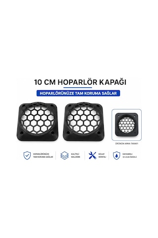 10m Hoparlör Kapağı - Plastik Kaliteli Midrange Hoparlör Kapak 10 Cm - 2 Adet