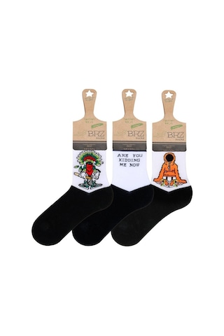 Brz Kids Hayalet Desenli Erkek Çocuk Çorabı 3Lü Set