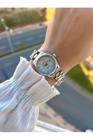 Coliseum Çelik Kordon Takvimli Kadran Özel Tasarım Vintage Seri Kadın Kol Saati+bileklik Ps.8341.m8 Gümüş