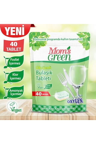 Mom's Green Oksijenli Bulaşık Makinesi Tableti 40 Tablet