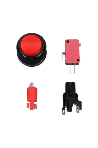 Atari Butonu 12v Ledli Kafa Çapı 24mm Delik Çapı 24mm Ic-180j-1