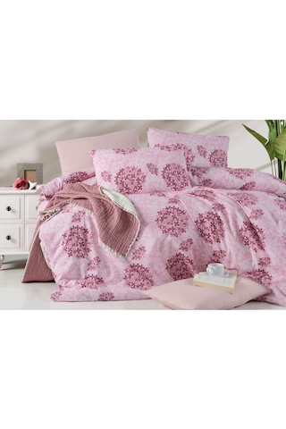 Lastikli Çarşaflı Tek Kişilik Nevresim Takımı Elegant Pink Mor Pembe
