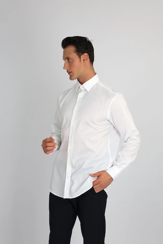 Enzo Ferretti Enzo Ferrettı Ef11 R 901 Beyaz Non-ıron Çift Kat İplik, Regular Fıt,erkek Gömlek Beyaz
