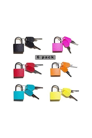 Linze 6 Anahtar Mini Asma Kilit Bagaj Kilidi İmmobilizer Renkli 60003706