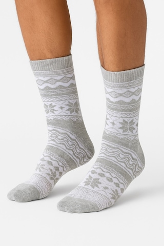 Plus Scorpion Erkek Yılbaşı Soket Çorap Pamuklu, Desenli, Sıcak Tutan Noel Temalı 40-45 Numara Gri