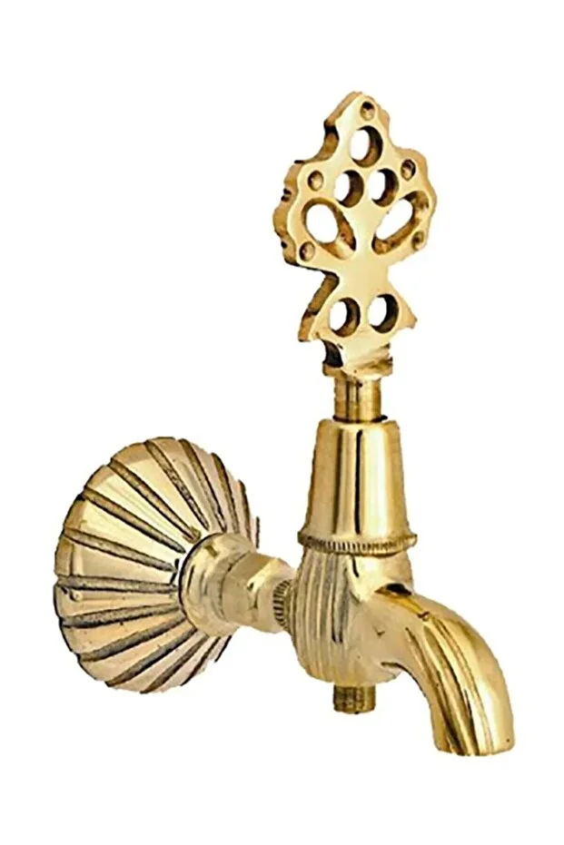 Osmanlı Musluk Pirinç Nostaljik Hamam Banyo Lavabo Antik Musluk Altın-gold