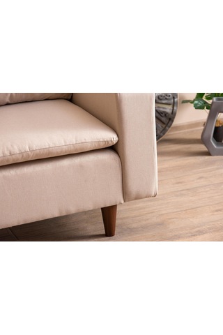 Lungo Modüler Berjer - Krem Keten Krem