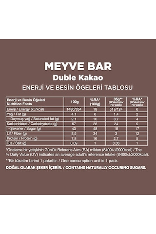 Fellas Meyve Bar, Duble Kakaolu, 35gr X 12 Adet