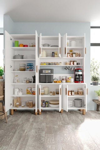 Flora Flr10190 Bohem Kahve Köşesi 10 Kapaklı Mdf Mebran Kapaklı Mutfak Dolabı Çok Amaçlı Dolap Beyaz
