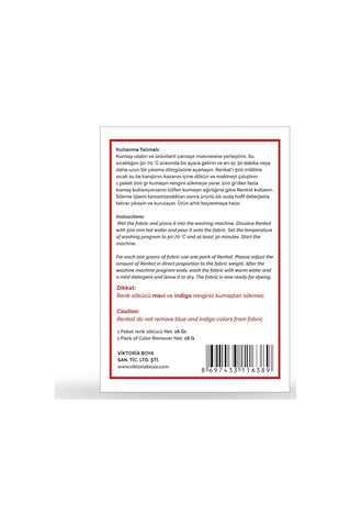 Viktoria Renkat Kumaş Renk Sökücü - 16 Gr