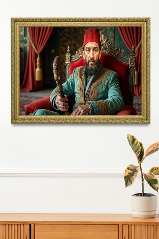 Abdülhamid Han Bastonlu Tablo 60x80 Cm Tablo