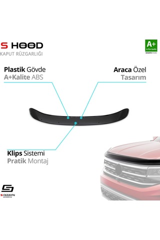 S-dizayn Peugeot Partner Abs Plastik Kaput Rüzgarlığı 2019 Üzeri A+kalite