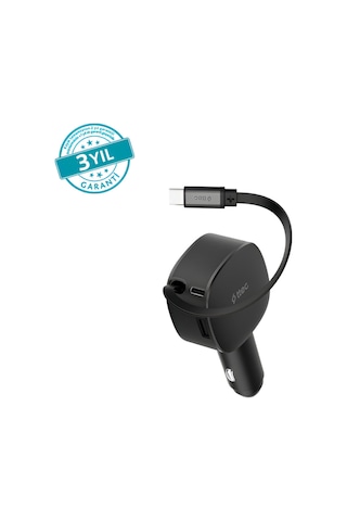 2ckp07s Ttec Smartcharger Trio Pd 60w Araç Hızlı Şarj Aleti Usb-c+usb-a+dahili Pd 30w70cmusb-c Kablo
