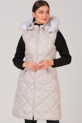 Z6717 Dewberry Bayan Yelek-krem Krem