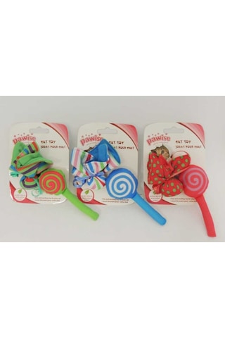 Pawise 28124 10 CM Şeker ve Çicek Kedi Oyuncağı Çok Renkli