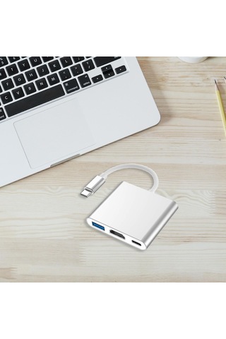 Suntek Tip C - Hdmı Kablosu Dönüştürücü Dizüstü Gümüş