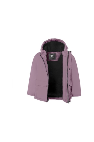 Kız Çocuk Taş İçi Kürklü Su Ve Rüzgar Geçirmez Kapüşonlu 3 Cep Kışlık Mont Mürdüm