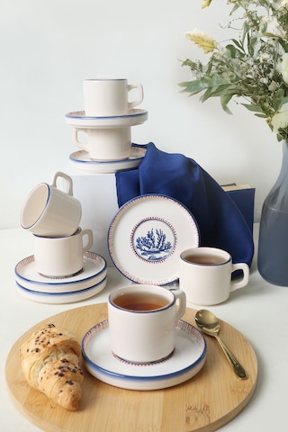 Keramika Marine Wonders Stackable Çay Takımı 12 Parça 6 Kişilik Çok Renkli