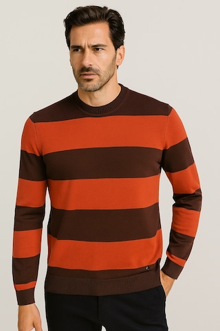 Erkek Bisiklet Yaka Triko %100 Pamuk Kahve 3774 Kahverengi