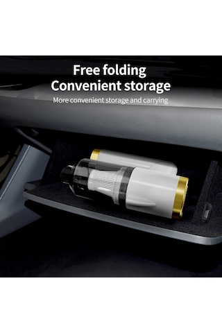 Xiyyadms Kablosuz Araç Ve Ev İçi Katlanabilir Mini Güçlü El Süpürgesi 4000mah Pil Dahil, Yeşil