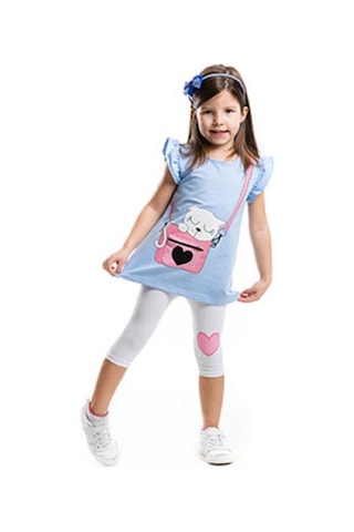 Denokids Çantada Pisi Tunik Takım Çok Renkli