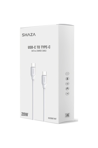Shaza Usb C- Type C 1m 60w Destekli Şarj Ve Data Kablosu Sg2001t/wt