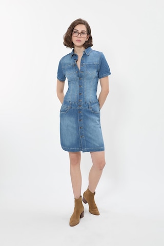 Banny Jeans Kadın Boydan Düğmeli Jean Elbise Mavi