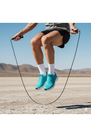 3m Crossfit Ayarlanabilir Alüminyum Saplı Atlama İpi - Fitness- Rope - Jump - Egzersiz - Spor