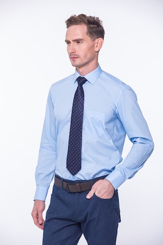 Fitmens Erkek Klasik Uzun Kol Terry Cotton Hediye Kutulu Gömlek - Mavi