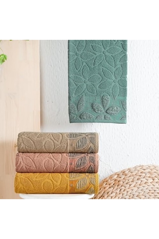 Home Dolce Jakarlı Havlu 70x140-yeşil 4 Renk