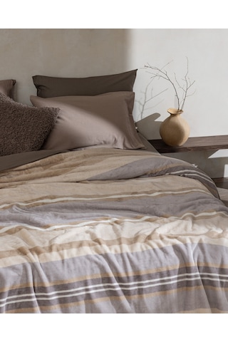 Mozel Çift Kişilik Welsoft Baskılı Battaniye - Bej/gri 8684427292341 Çok Renkli