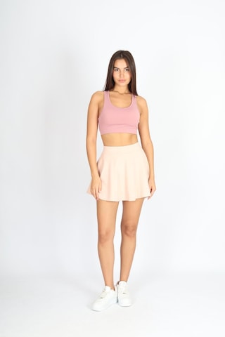 Soft&Basic Bol Kesim İçi Taytlı Cep Detaylı Sporcu Şort Etek Pembe