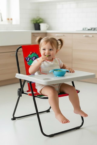 Exent Kids 2 6 Yaş, Baby Dinazor Katlanır Portatif Çalışma Masası Ve Sandalye Tak-çıkar Masa-kırmızı Siyah