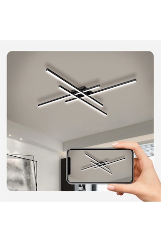 Siyah 3 Işık Rengi 2 Led Tavan Lambası,avize,modern Aydınlatma,dekoratif Işık Siyah