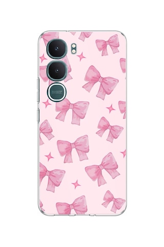 Vivo Y31 5g Uyumlu Pembe Fiyonklar Baskılı Silikon Kılıf