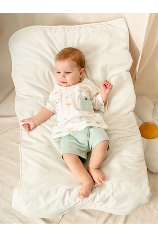 Jakarlı Örme Tişört Şort Takım Mint