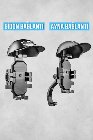 Titreşim Önleyici Otomatik Tuşlu Motorsiklet Bisiklet Tutacağı Gidon Ayna Bağlantılı Telefon Tutucu