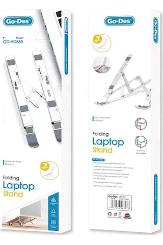 Dizüstü Notebook Laptop Standı Hava Sirkülasyonlu Go Des GD-HD883 Çok Fonksiyonlu 7 Kademeli Ayar