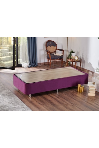 Nironyatak Niron Purple Baza - 90X200 Cm Tek Kişilik Sandıklı Mor Kumaş Baza