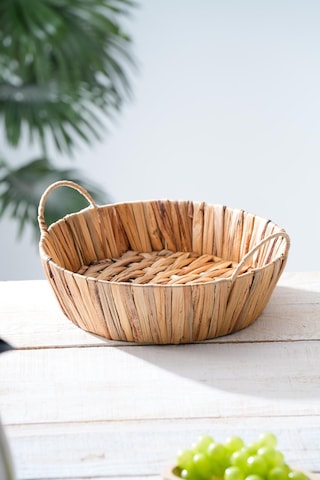 Wicker Hasır Ekmek Sepeti - 27 Cm Kahverengi
