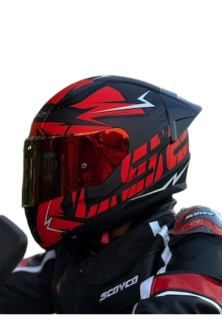 Ls2 Rapıd 2 Cromo Kask Mat Siyah Kırmızı