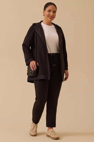 Kadın Büyük Beden Bağcıklı Bilek Boy Pantolon - Siyah 4358748