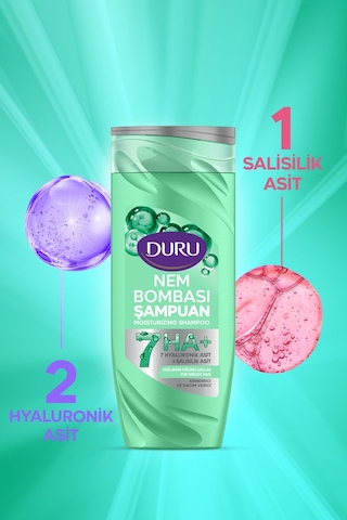 Duru Nem Bombası Şampuan 400 Ml Yağlanma-yıpranmış-kepeğe Karşı 3 Lü Karma Paket Tüm Saçlar