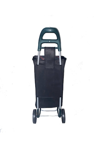 Tekerlekli Pazar Arabası Ve Çantası, Pazar Sepeti - Gri Siyah