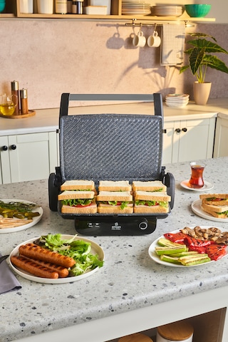 Emsan Inox Feel Steel 1800 W 6 Dilim Kapasiteli Izgara Ve Tost Makinesi