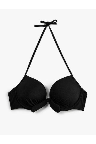 Koton Kalp Yaka Fiyonklu Push-up Bikini Üstü Siyah 6sak10019mm
