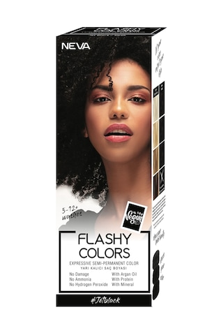 Neva Color Flashy Colors Yarı Kalıcı Saç Boyası Jet Black / Siyah 100 ML