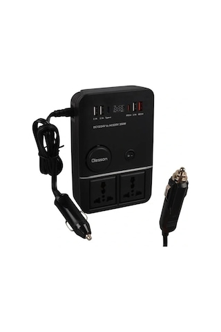Olesson 1661 Dc 12-24v 200w Oto Araç Power İnverter 2x Çakmak Girişi - 2x Type-c - 4x Usb - 2x 220v