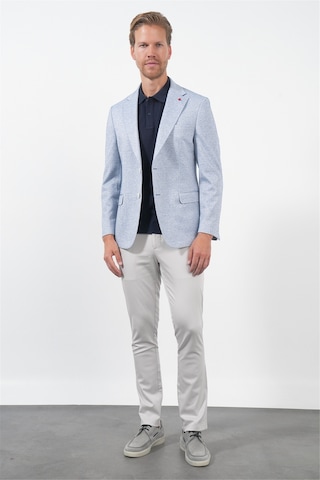 İmza Beyaz-lacivert Mono Yaka Örme 6 Drop Slim Fit Ceket 1002260153 Beyaz - Lacivert