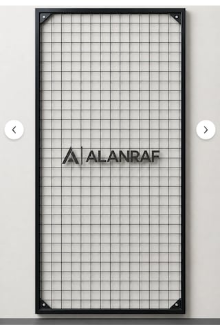 Alanraf Sık Telli Tel Raf - Tel Pano Stand, Duvar Askılığı İkili Set 60x120 Cm Ve 60x150 Cm Siyah